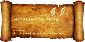 Georgijevits Jetta névjegykártya